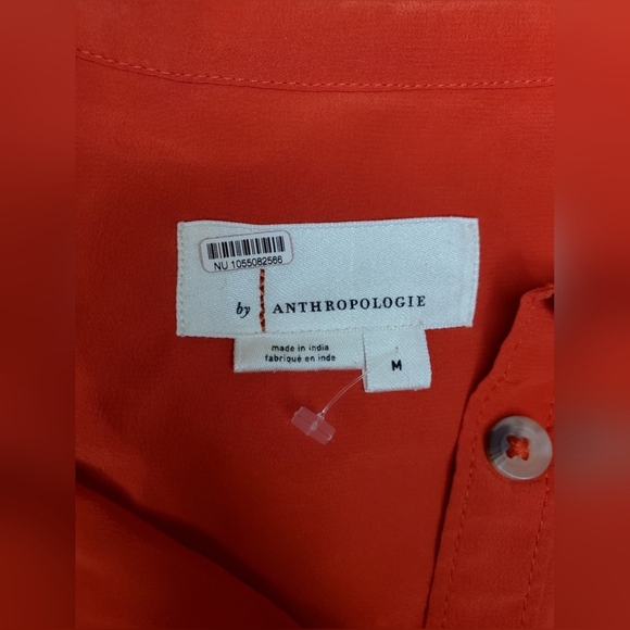 Anthropologie Long-Sleeve Silk Shirt Dress - Picture 8 of 12